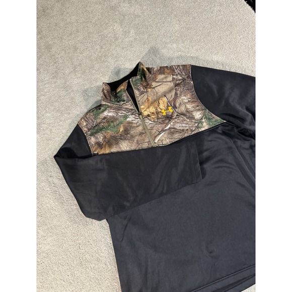 Under Armour‎ Caliber Activewear Men's Size XL Black Realtree 1/4 Zip Pullover - Picture 1 of 11